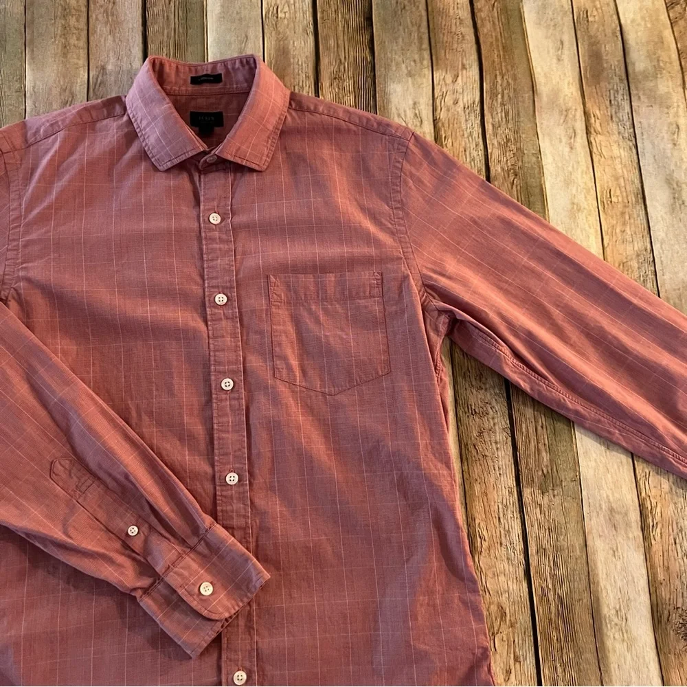 J. Crew mens long sleeve 100% cotton button down shirt | size medium